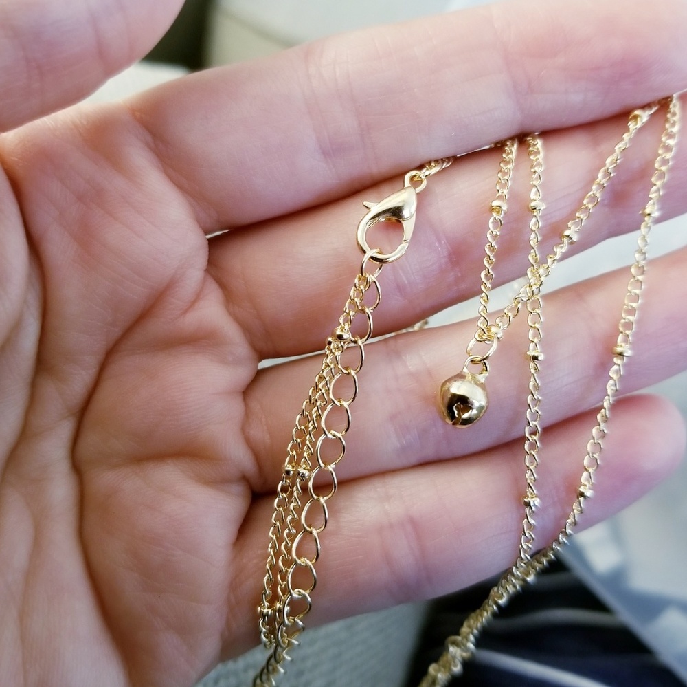Long Layered Chain Necklace Silver or Gold Color - Picture 5 of 5
